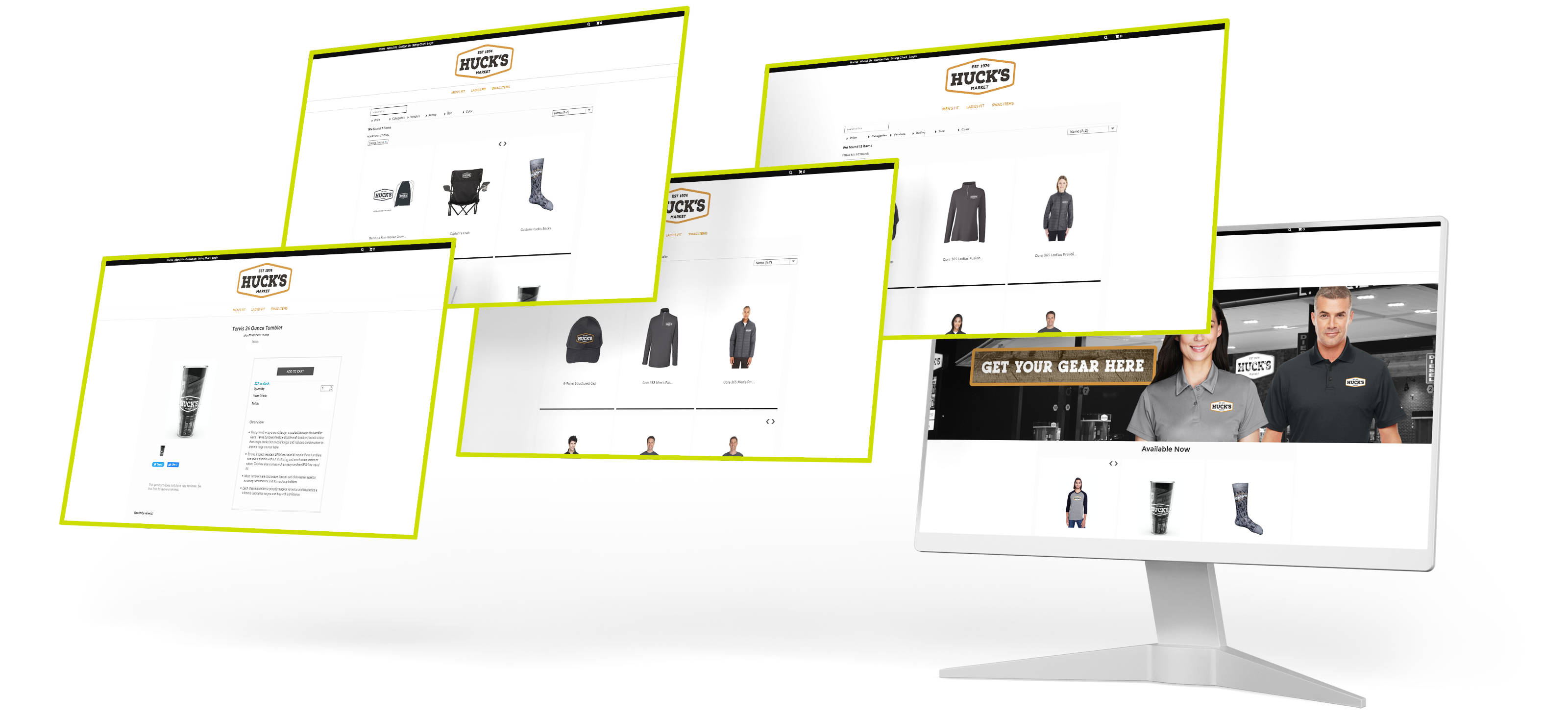 Gas Station Hucks Company Store Uniforms Bright Site Mockup